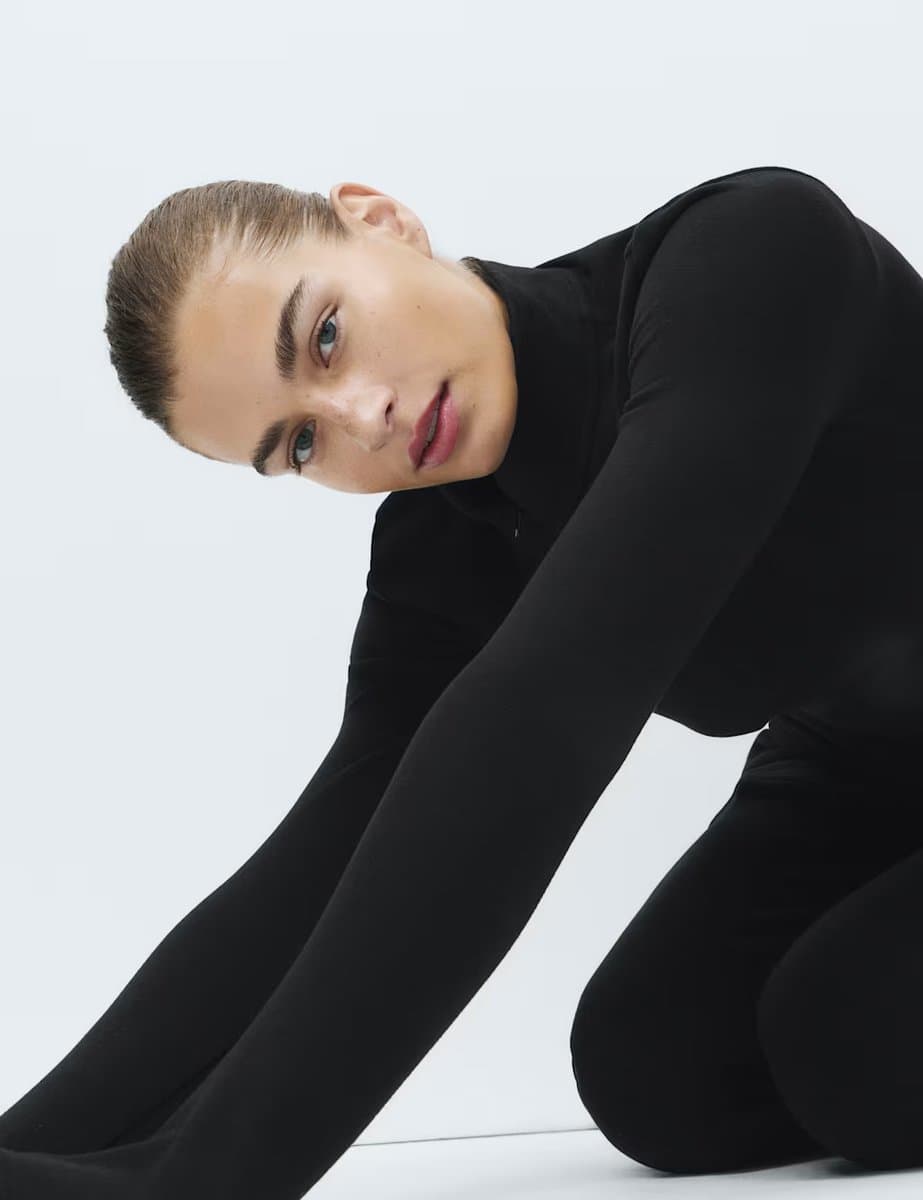 Marks & Spencer M&S Thermal Funnel Neck Top in Black