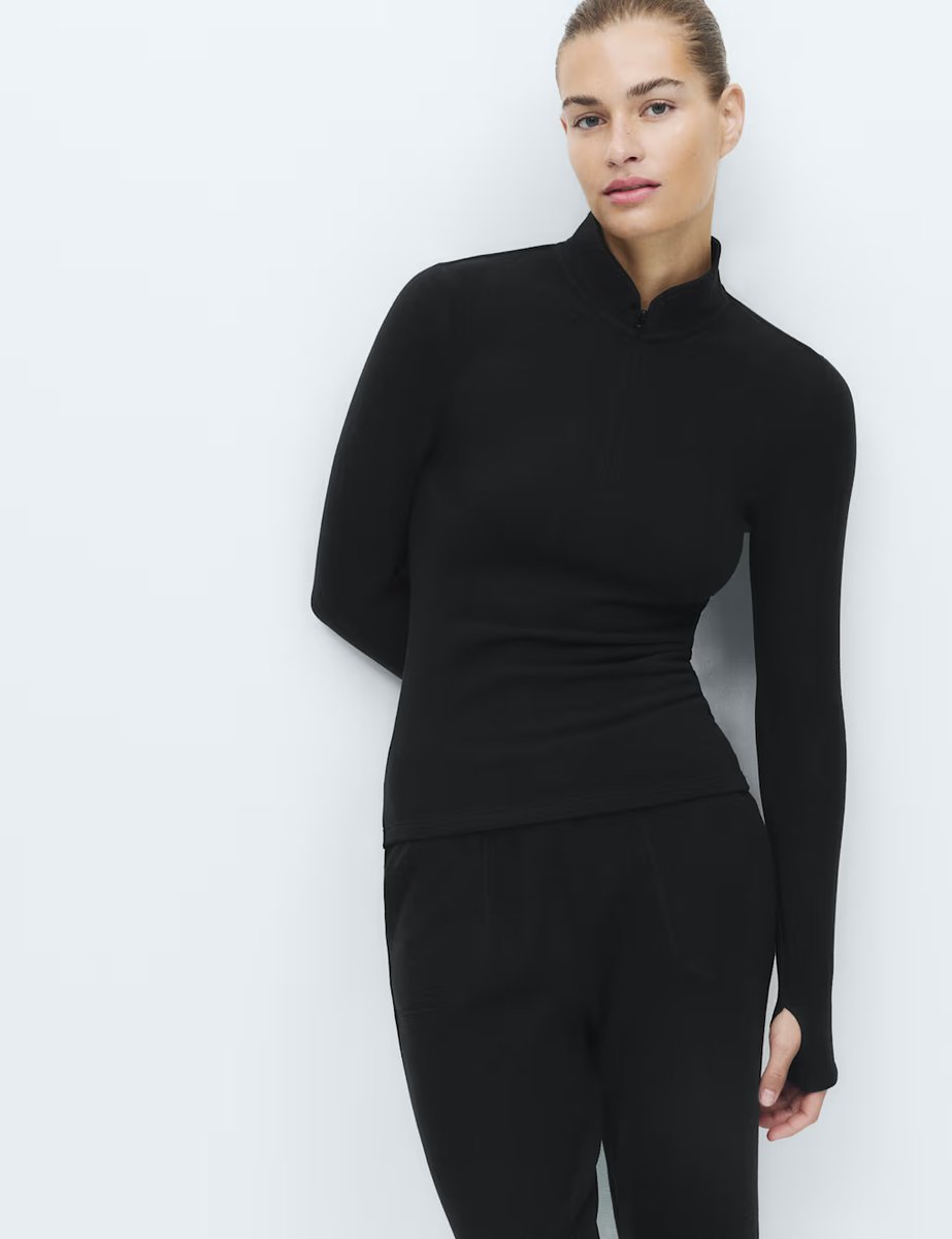 Marks & Spencer M&S Heatgen™ Maximum Thermal Funnel Neck Top Black - 2