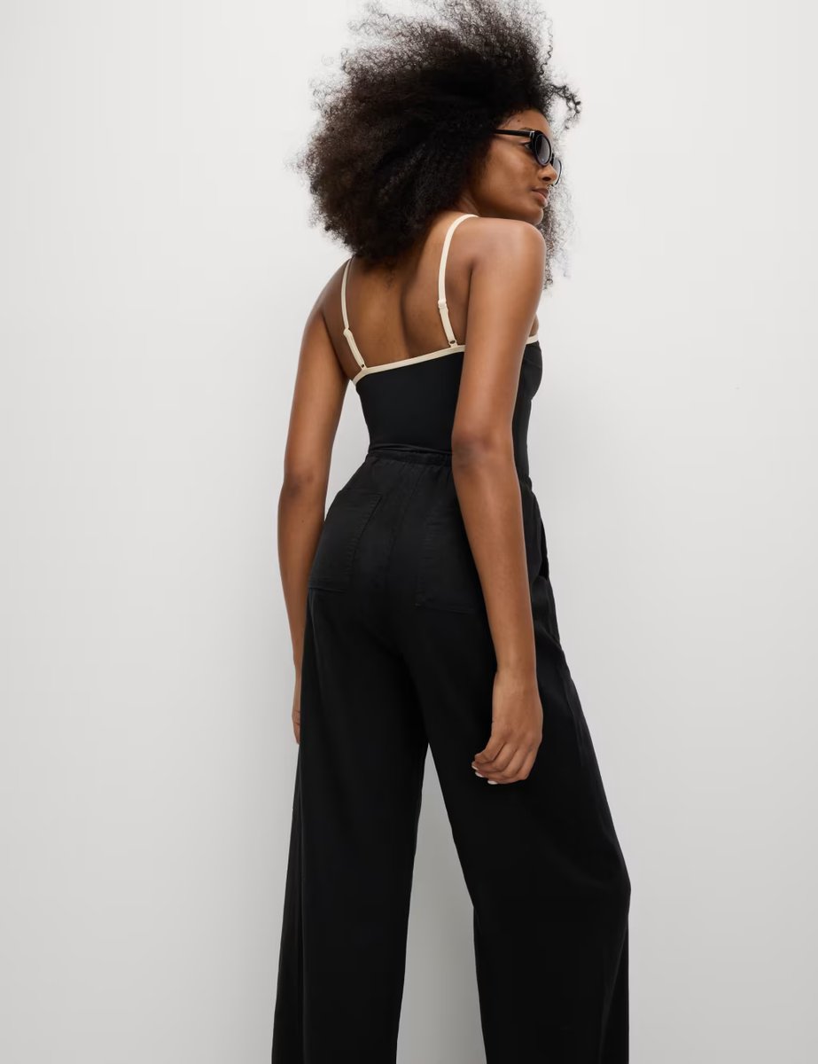 Marks & Spencer M&S Linen Blend Wide Leg Trousers Black - 2