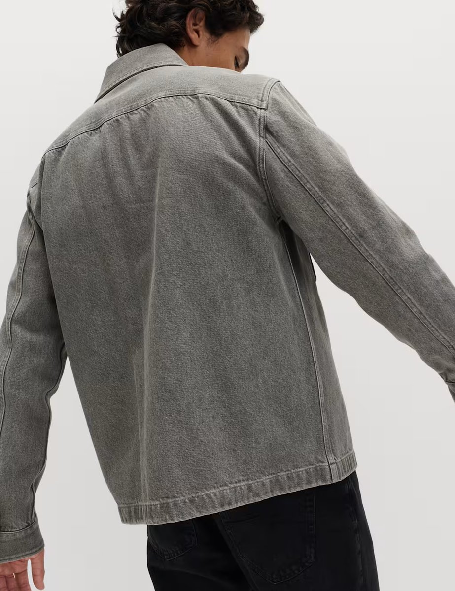 Marks & Spencer M&S Pure Cotton Denim Overshirt Grey - 3