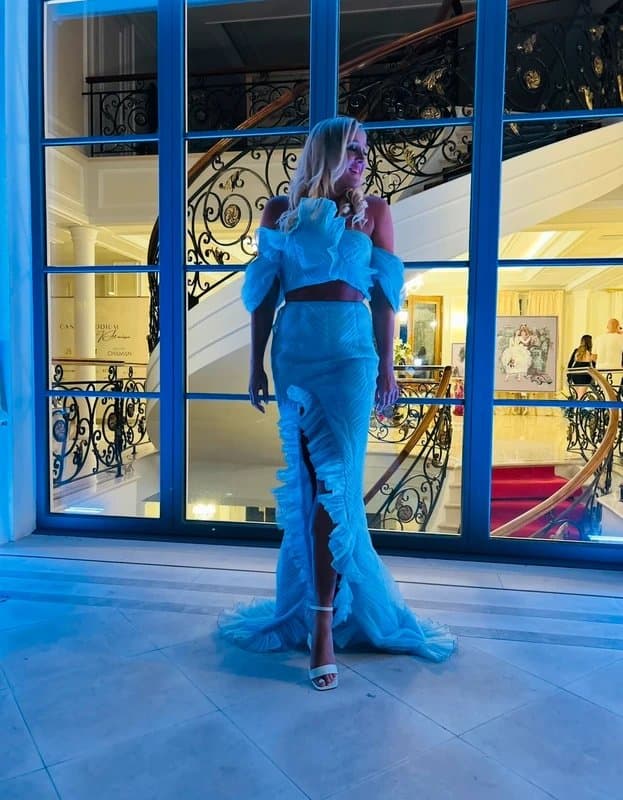 ASOS Asos Luxe co ord skirt top set ruffle frill train tulle occasion dress