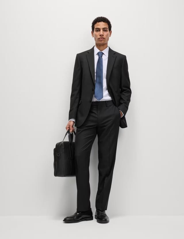 Marks & Spencer M&S Regular Fit Stretch Suit Trousers Black - 3