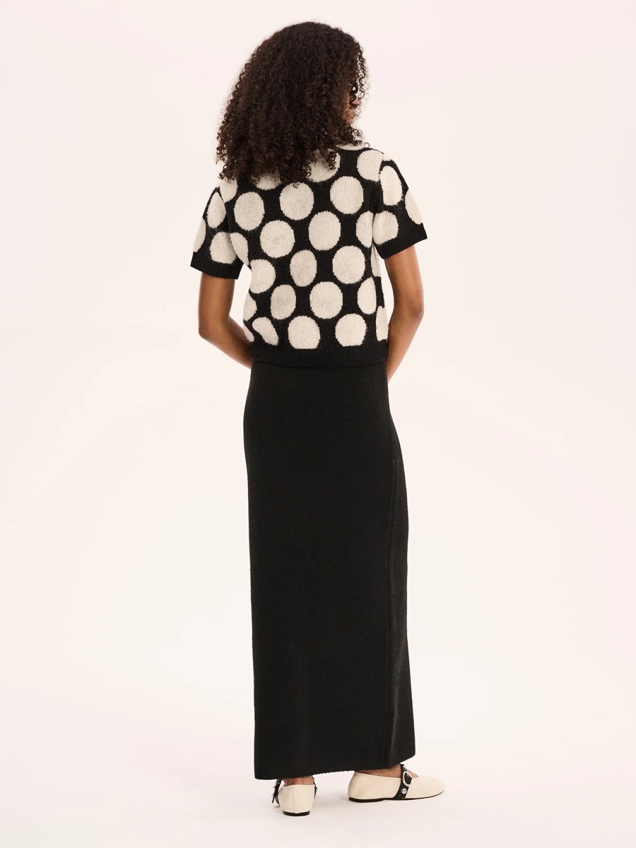 OMNES Queenie Knitted Skirt in Black - 2