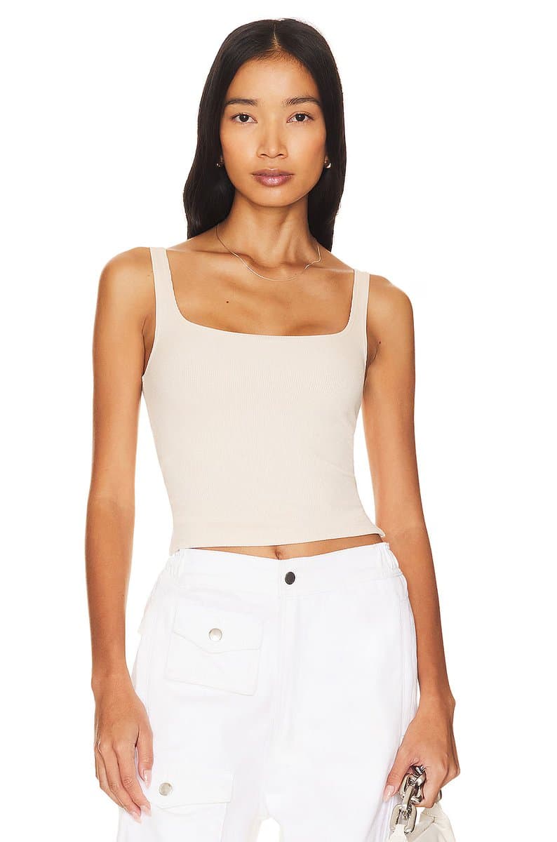 revolve Revolve Scoop Ribbed Tank in Bone