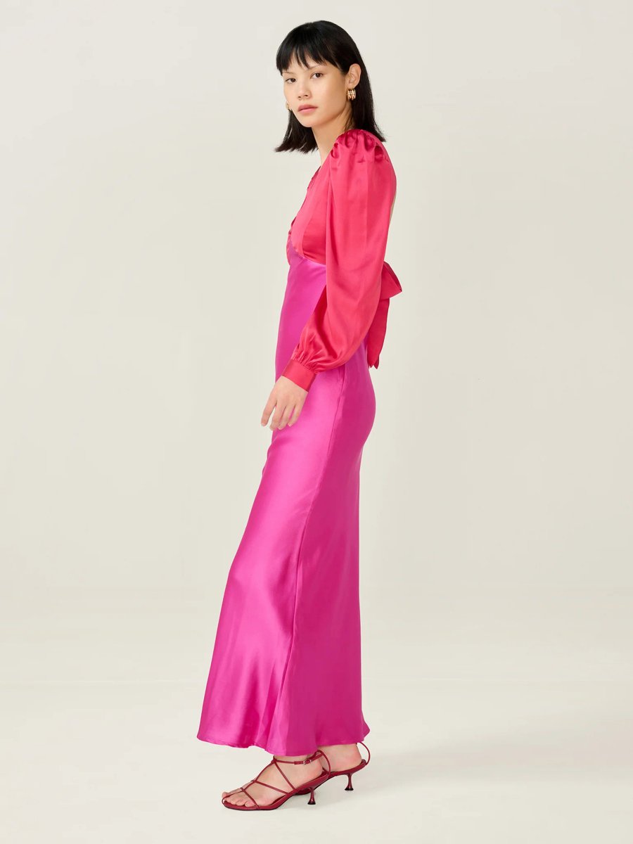 OMNES Francoise Dress in Red and Pink - 2