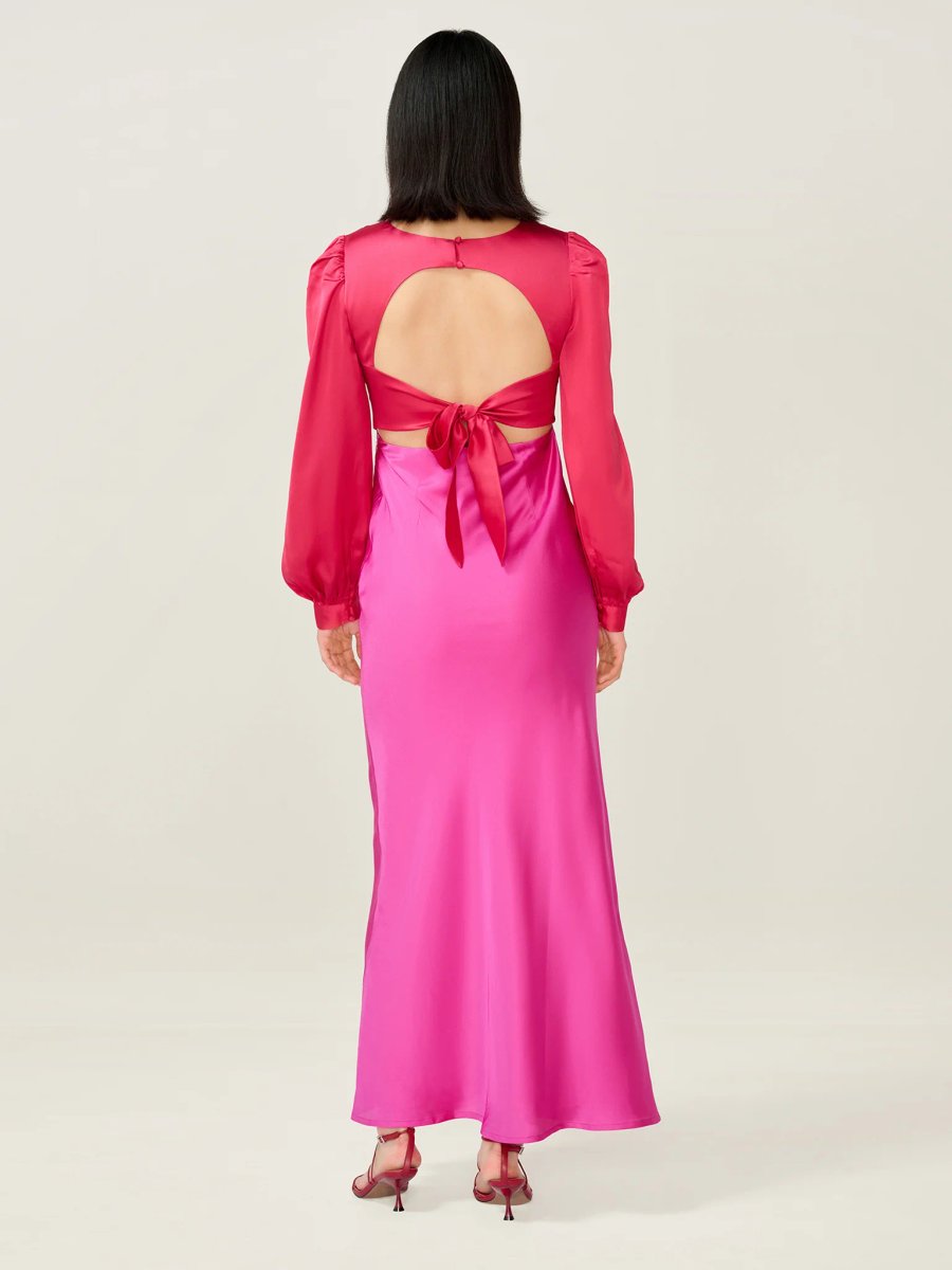 OMNES Francoise Dress in Red and Pink - 3