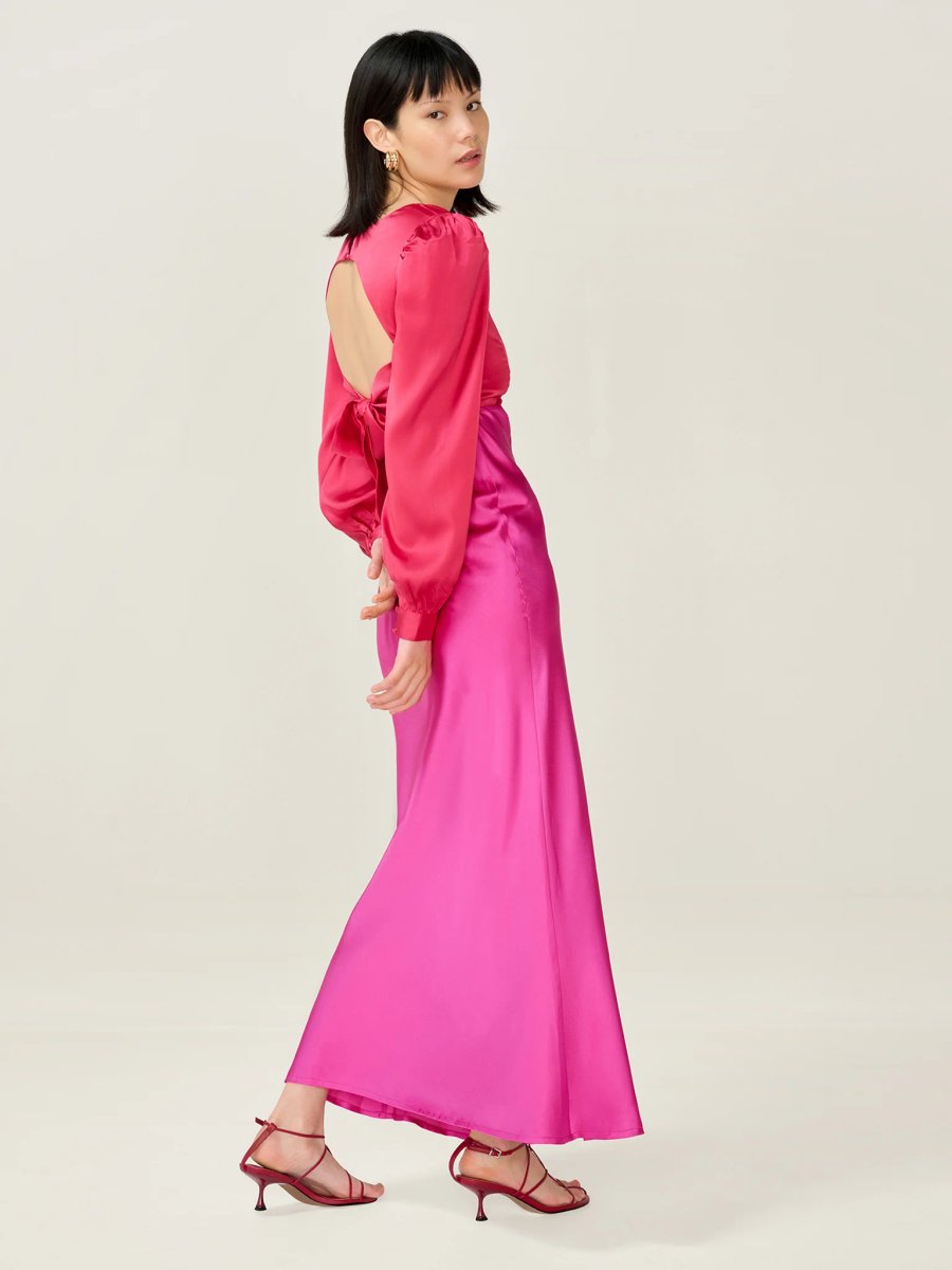 OMNES Francoise Dress in Red and Pink - 4