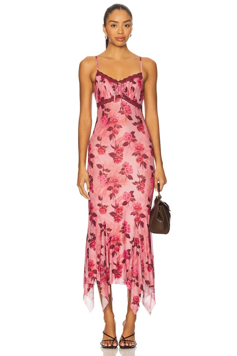revolve Revolve Pink Floral Maxi Dress