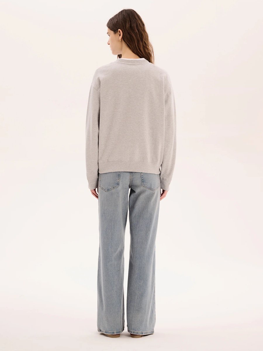 OMNES Raspberry Sweatshirt in Grey Marl - 3