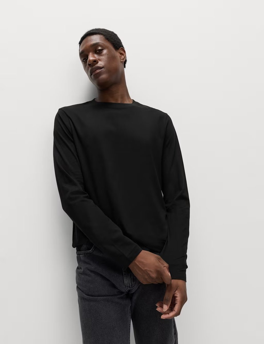 Marks & Spencer M&S Pure Cotton Crew Neck T-Shirt Black - 2