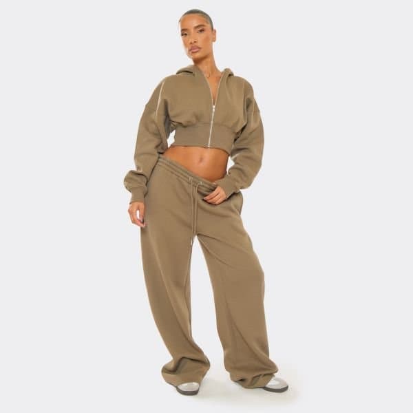 EGO EGO Khaki Green Drawstring Waist Joggers in Khaki Green