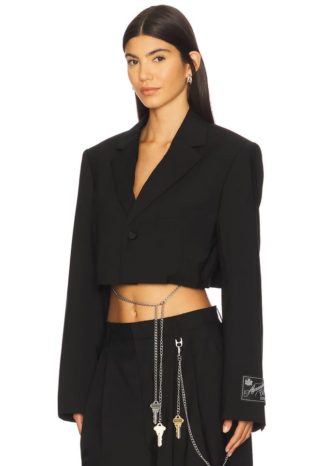revolve Cropped Blazer With Chain - 2