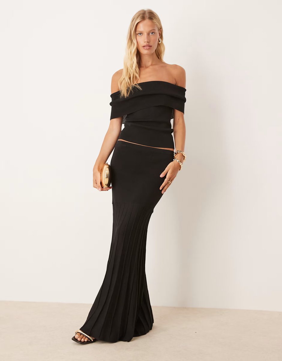 ASOS Pretty Lavish knit co-ord in black - 1