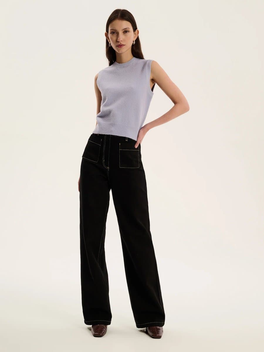 OMNES Bob Sweater Vest in Light Blue