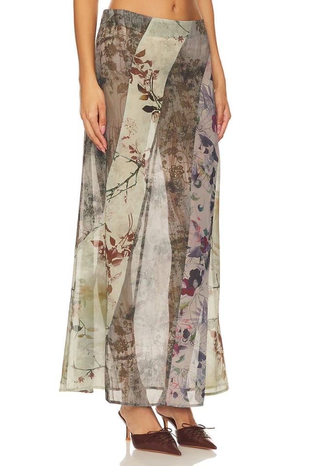 revolve Panelled Print Maxi Skirt - 2