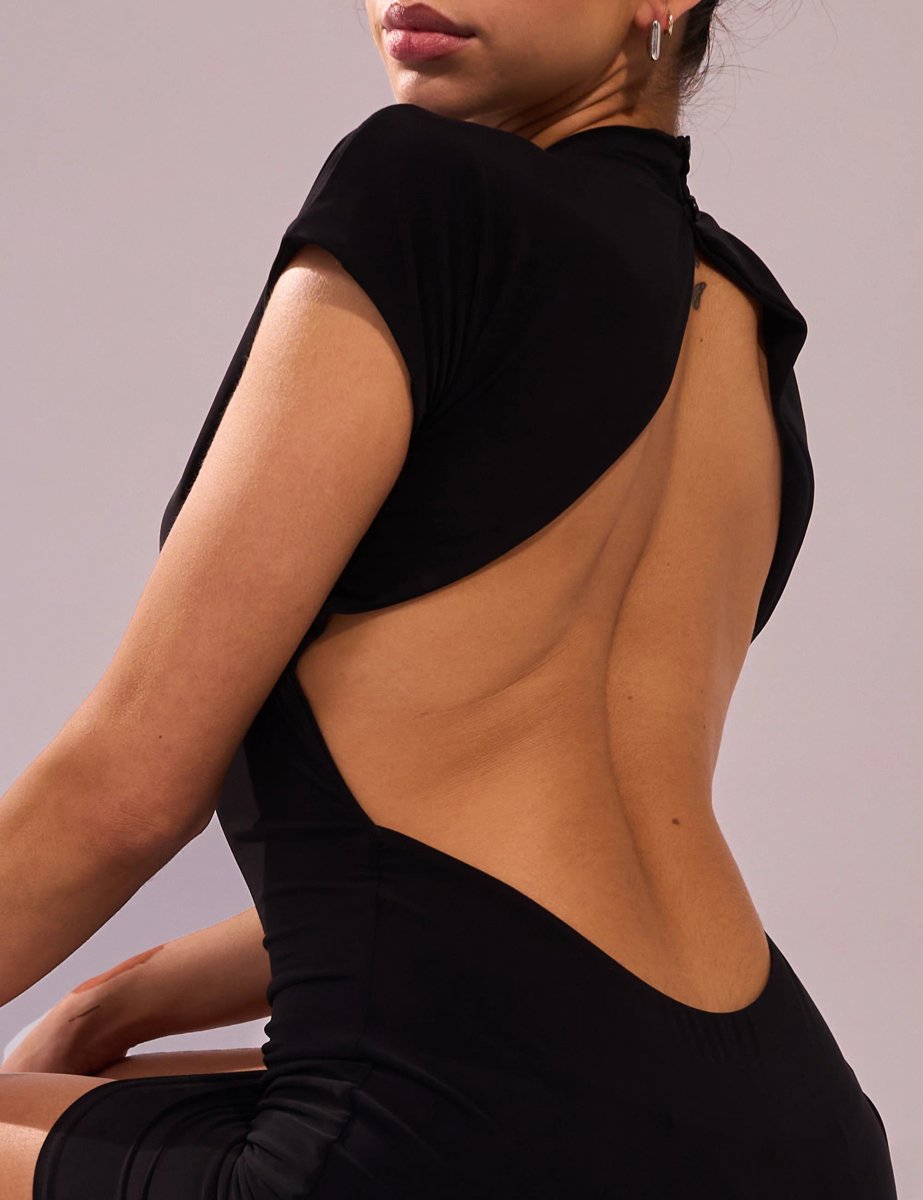 Public Desire High Neck Backless Slinky Mini Dress Black - 4