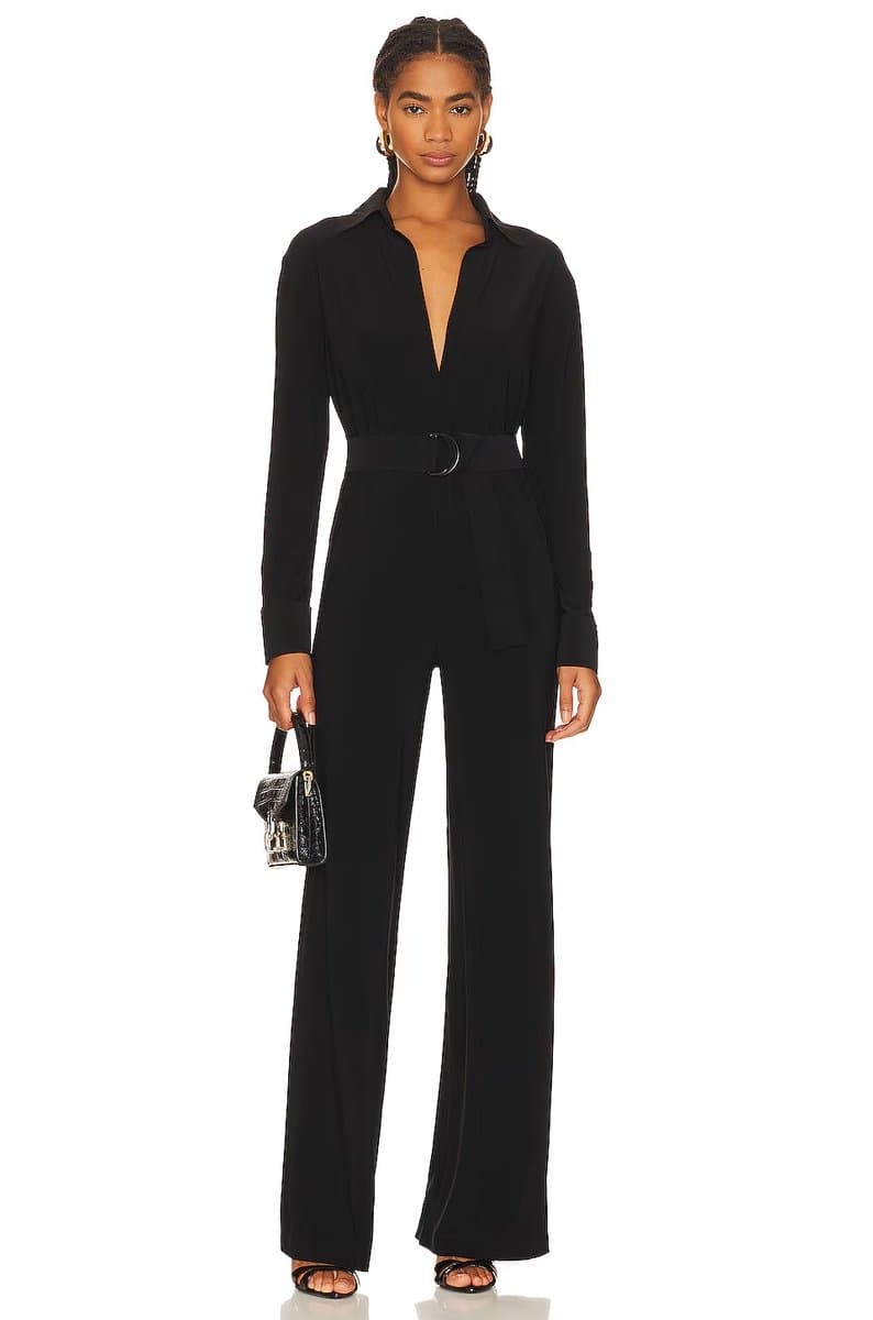 revolve Shirt Straight Leg Jumpsuit With Collar Stand