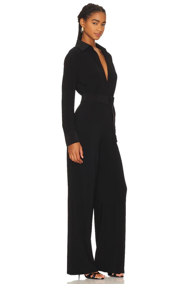revolve Shirt Straight Leg Jumpsuit With Collar Stand - 2
