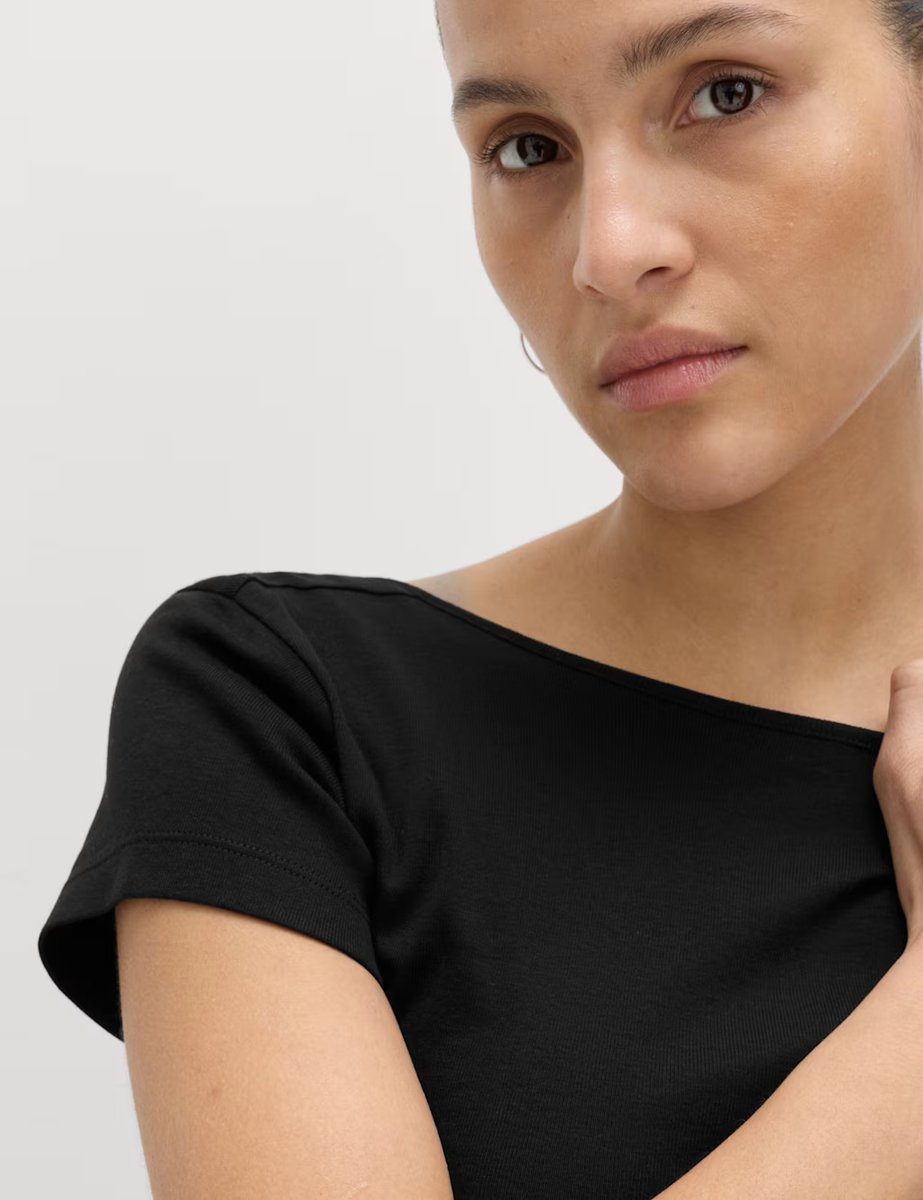 Marks & Spencer M&S Pure Cotton Short Sleeve Ballet Back T-Shirt Black - 4