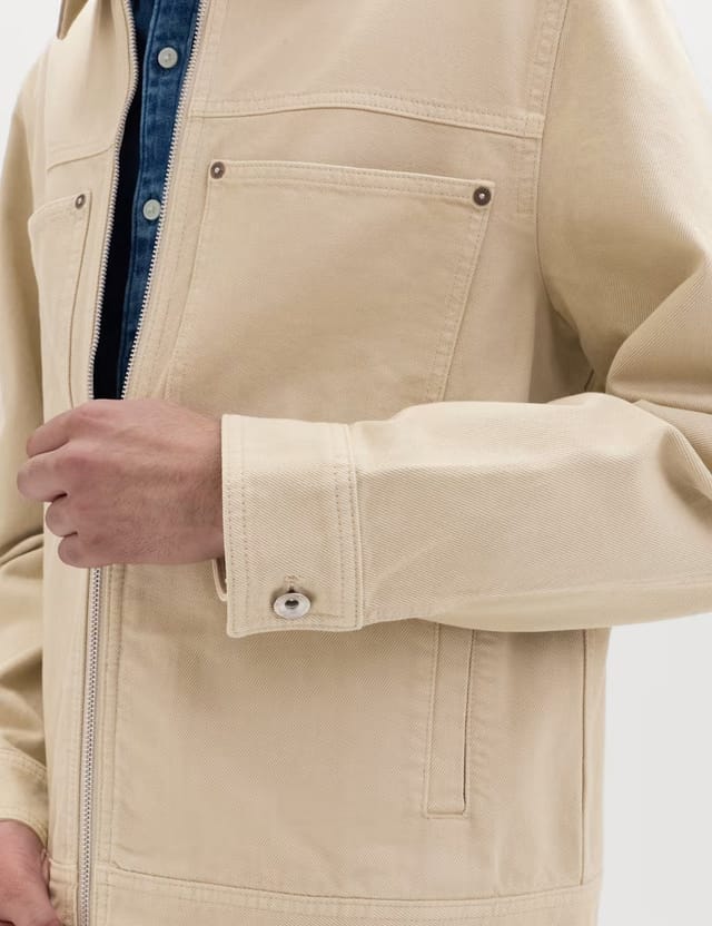 Marks & Spencer M&S Pure Cotton Contrast Collar Denim Trucker Neutral - 2