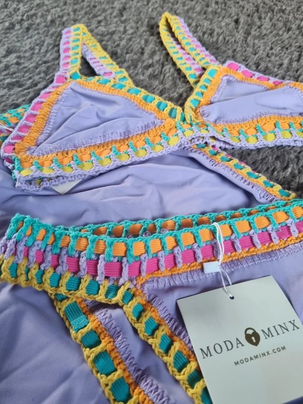 Moda Minx Moda Minx lilac bohemian bikini mini skirt size S/M - 2