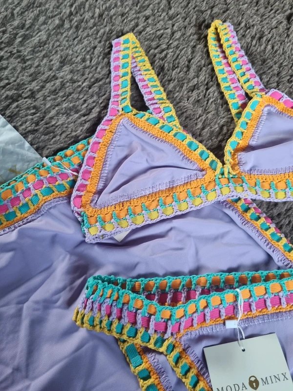 Moda Minx Moda Minx lilac bohemian bikini mini skirt size S/M - 3