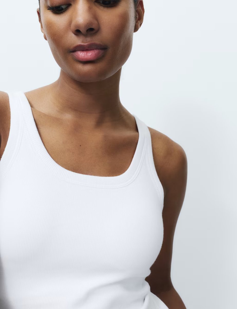 Marks & Spencer M&S Cotton Rich Secret Support™ Bra Vest White - 2