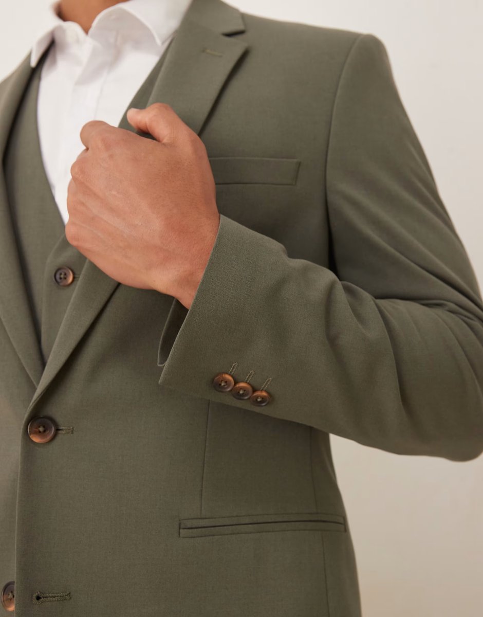 ASOS ASOS DESIGN skinny fit suit jacket in khaki - 3