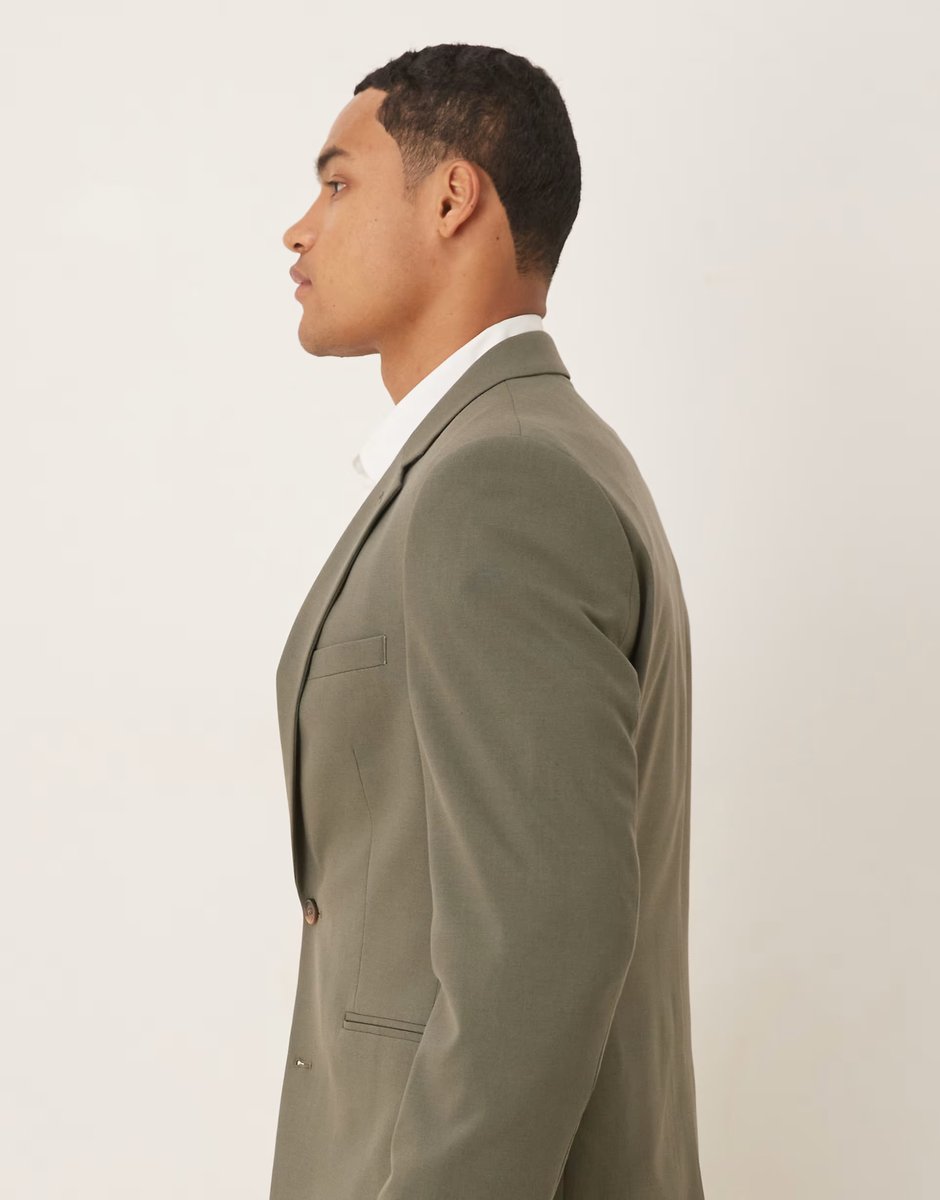 ASOS ASOS DESIGN skinny fit suit jacket in khaki - 4