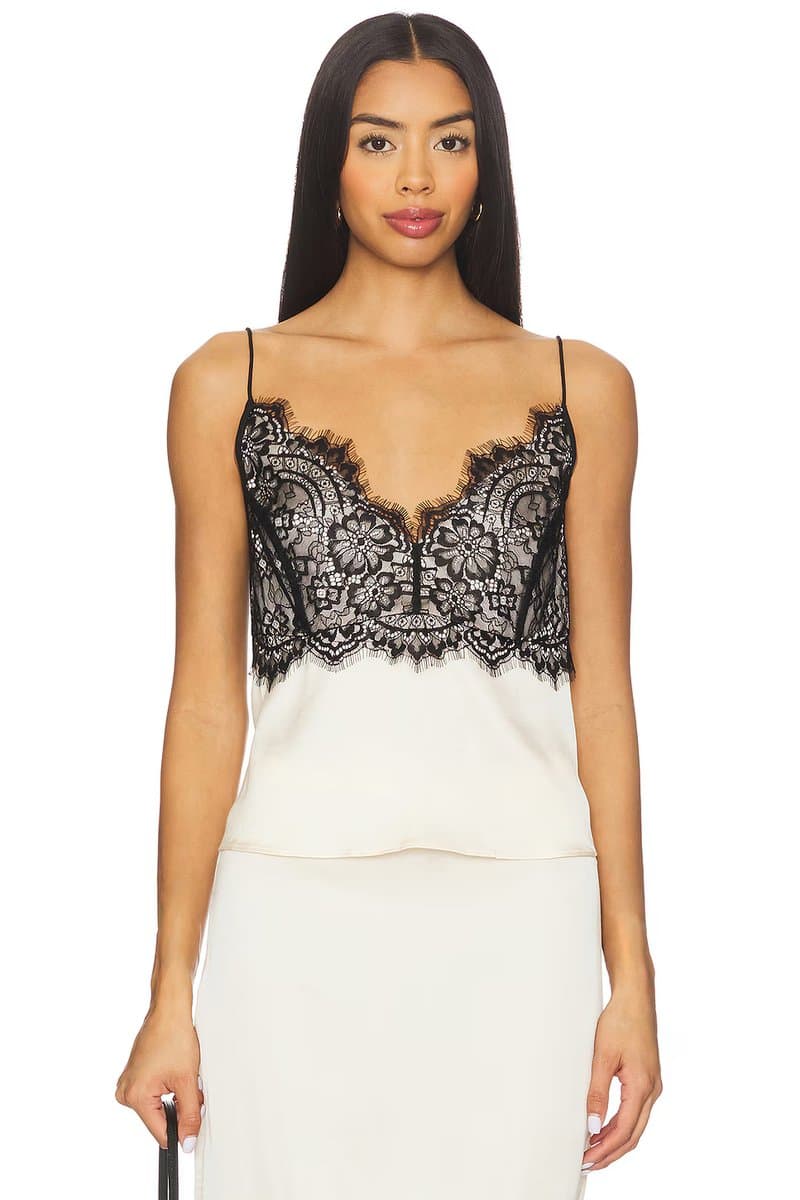 revolve Revolve Satin Lace Camisole in Ecru003