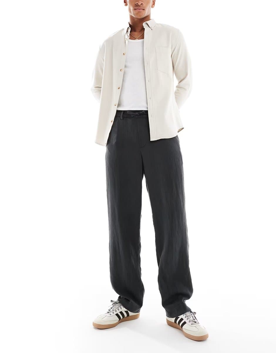 ASOS Jack & Jones lightweight drawstring trouser in black