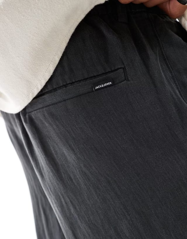 ASOS Jack & Jones lightweight drawstring trouser in black - 3