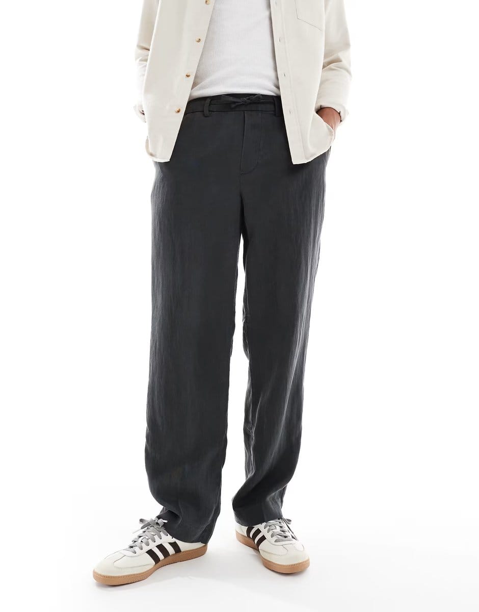 ASOS Jack & Jones lightweight drawstring trouser in black - 4