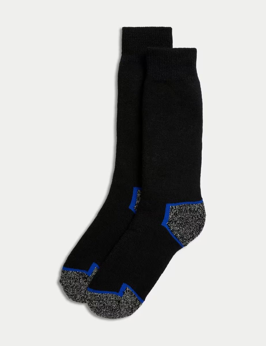 Marks & Spencer M&S 2 Pack Freshfeet™ Heavyweight Work Socks Black/Black