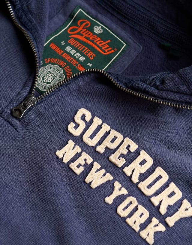 ASOS Superdry Vintage athletic zip half-zip jumper in lauren navy - 2