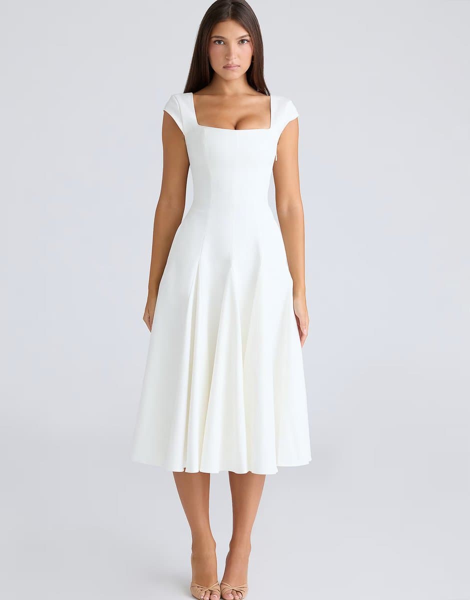 ASOS ASOS House of CB Raisa Midi Dress in White
