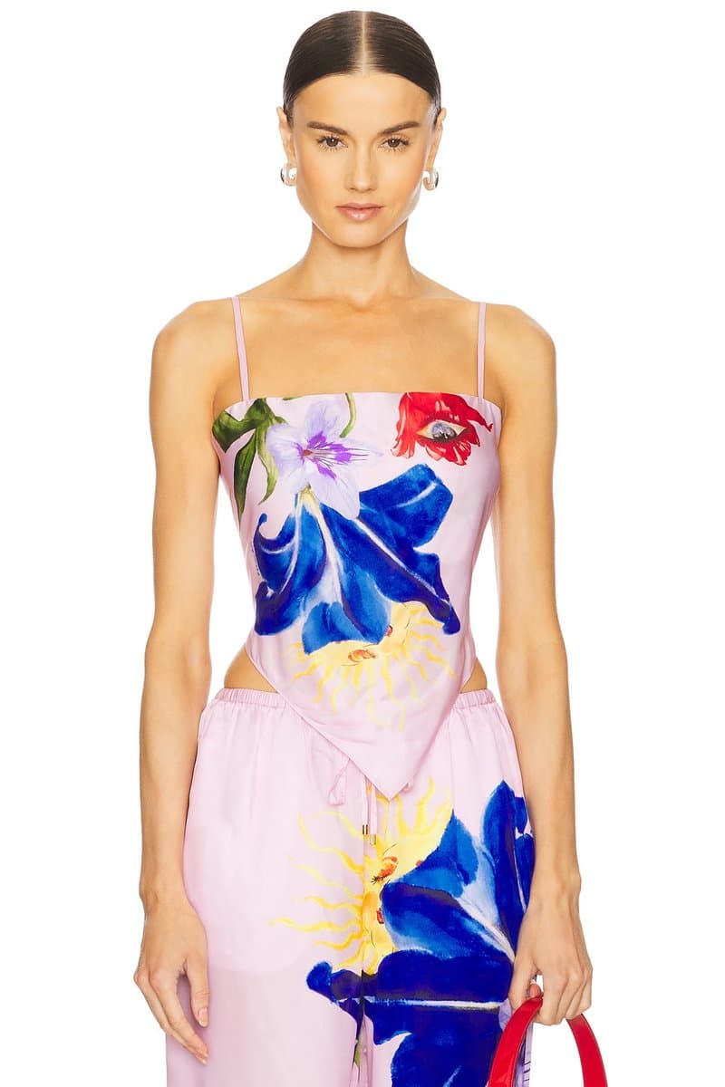 revolve Revolve Floral Print Crop Top in Elysium Blush