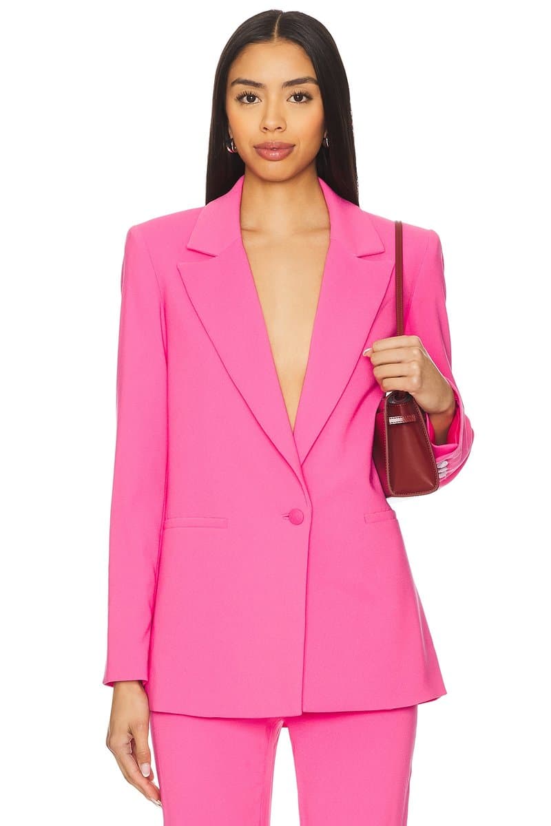 revolve Revolve Notch Collar Boyfriend Blazer in Wild Pink