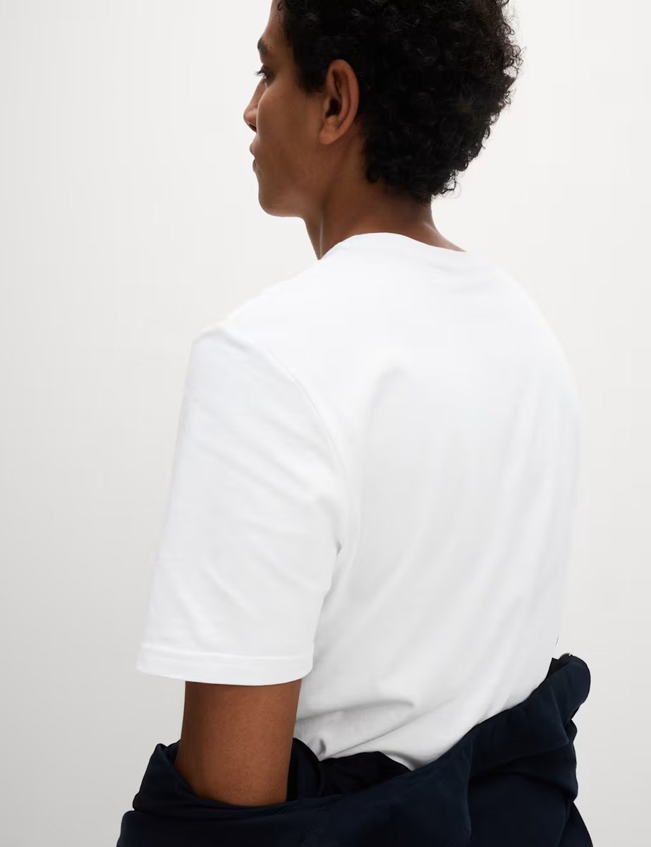 Marks & Spencer M&S 7 Pack Pure Cotton Crew Neck T-Shirts White - 4