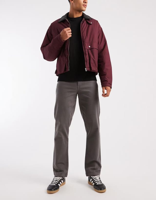 ASOS Threadbare straight leg chino trousers in slate grey - 2