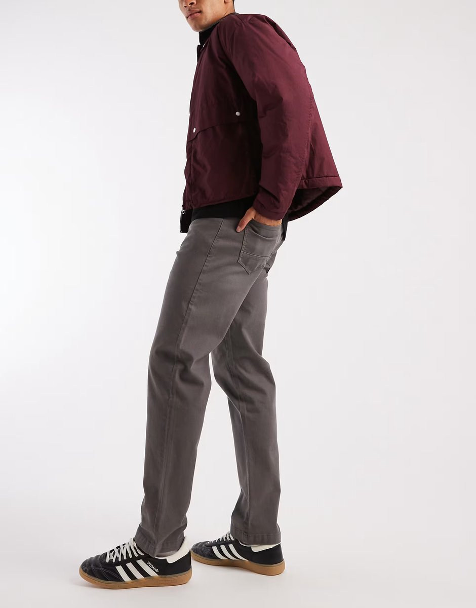 ASOS Threadbare straight leg chino trousers in slate grey - 3