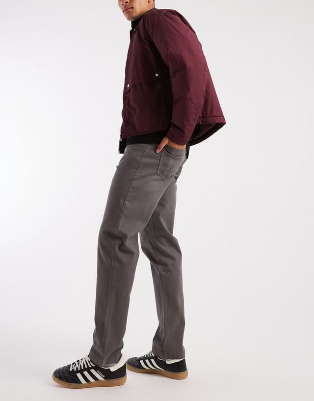 ASOS Threadbare straight leg chino trousers in slate grey - 3
