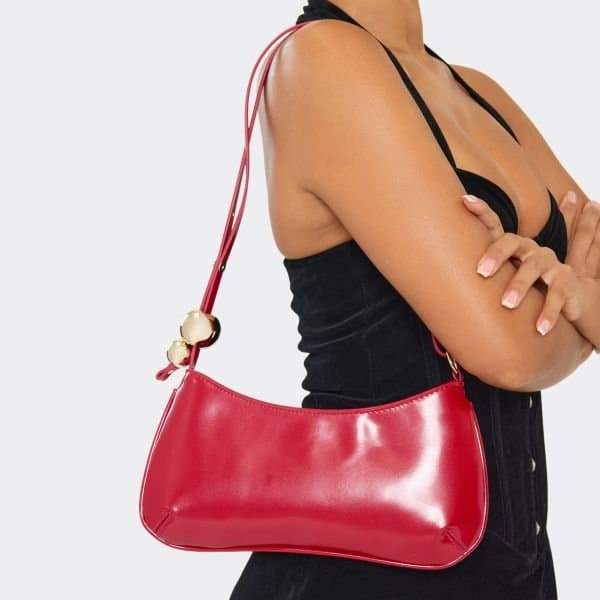 EGO EGO Glamorous Shaped Shoulder Bag in Red Faux Leather