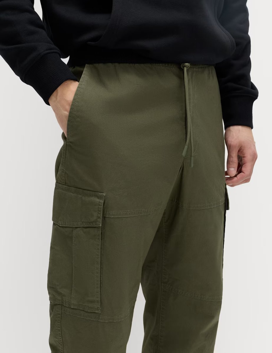Marks & Spencer M&S Slim Fit Ripstop Cargo Trousers Hunter Green - 2
