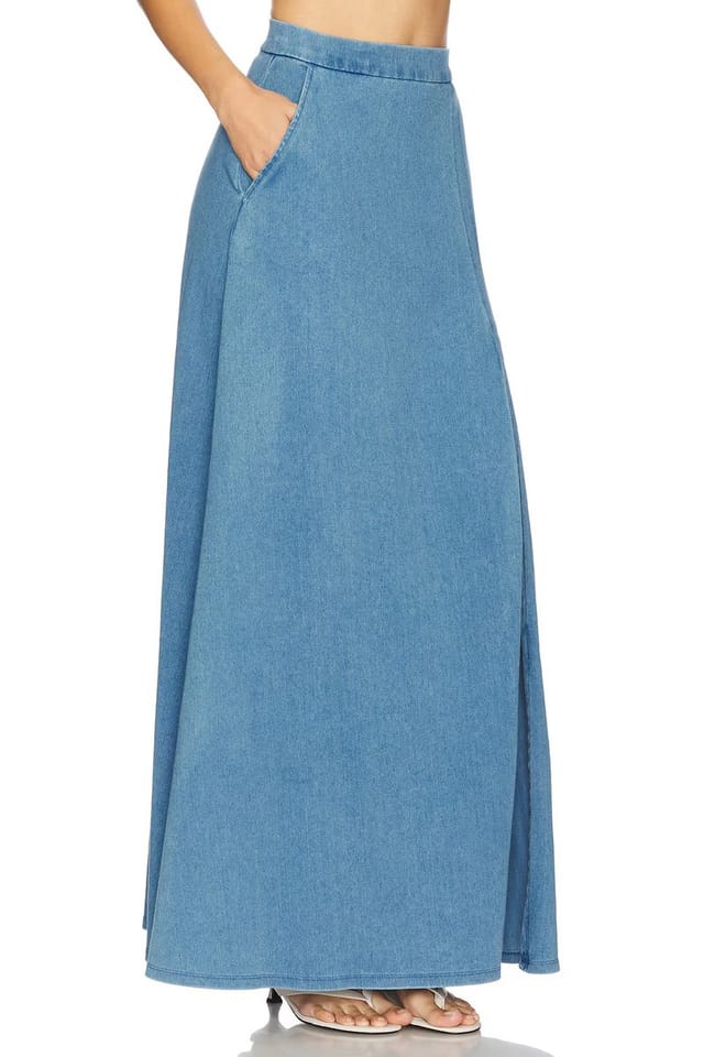 revolve Stretch Denim Slit Skirt - 2