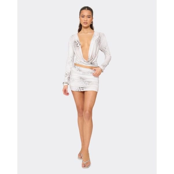 EGO PRINT MINI SKIRT IN MULTI, Women's Size UK 6 - 2