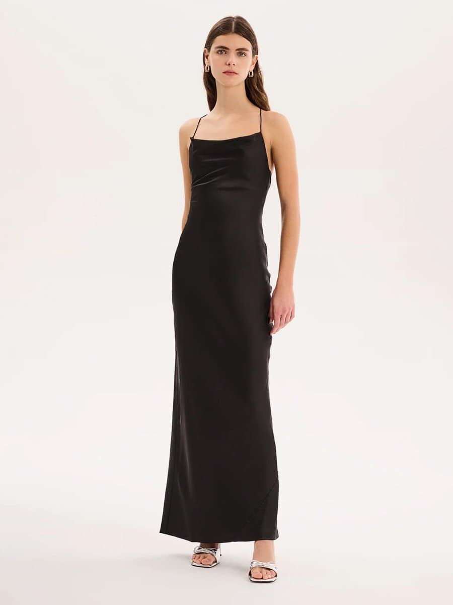 OMNES Ginny Maxi Dress in Black