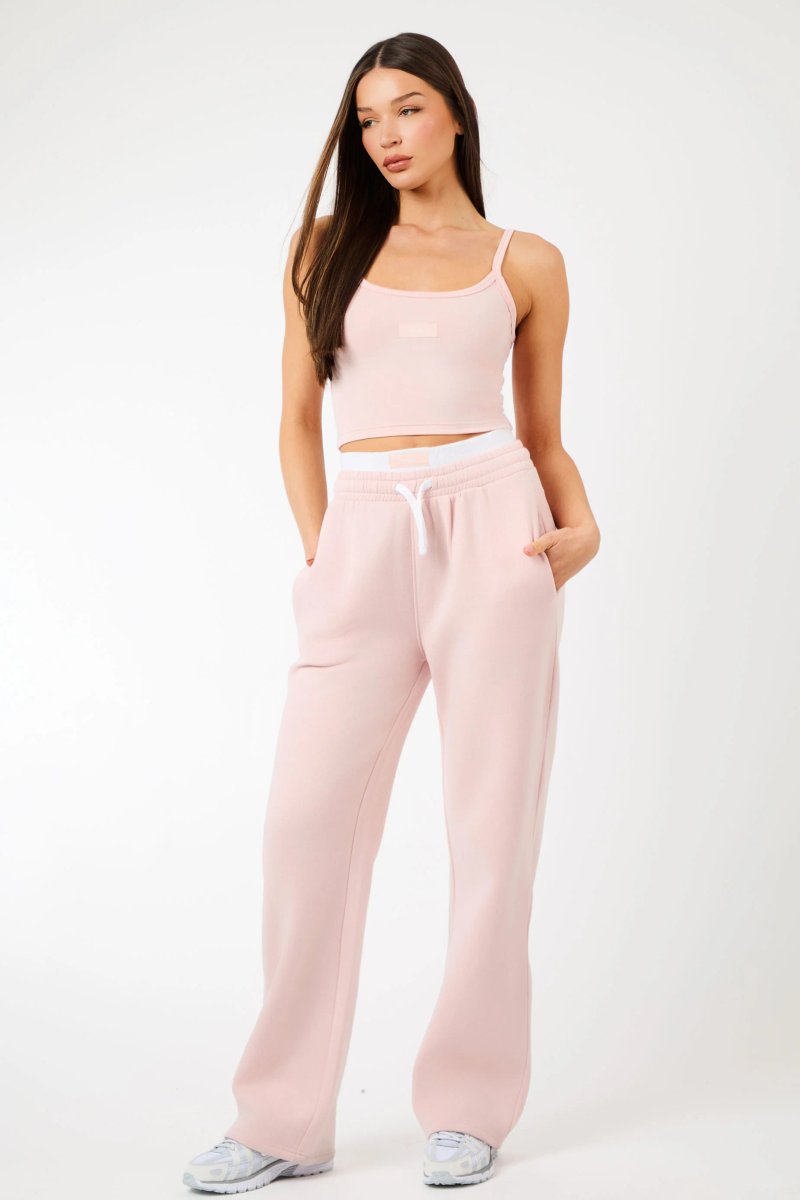 Kaiia Kaiia Label Logo Cami Vest Top Dusty Pink - 3