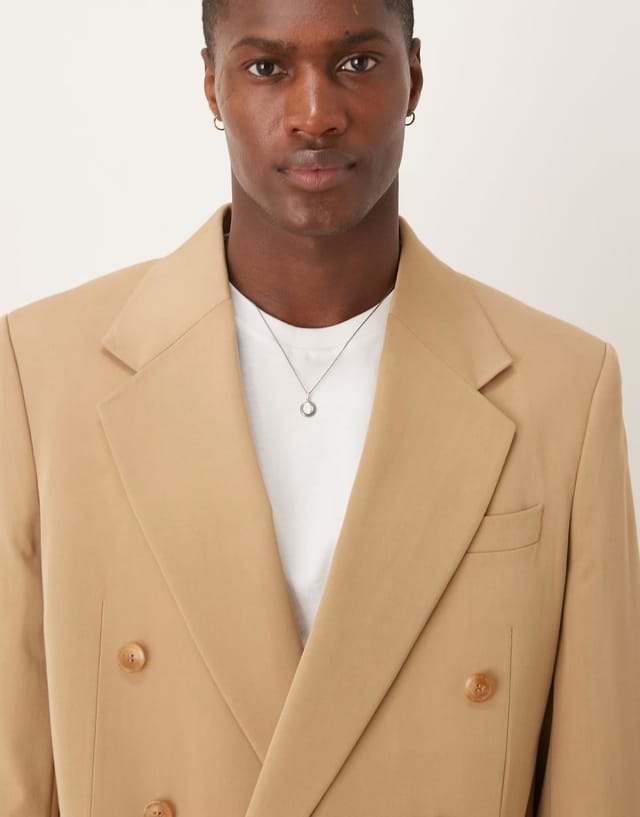 ASOS ASOS DESIGN relaxed longline suit jacket in camel - 3