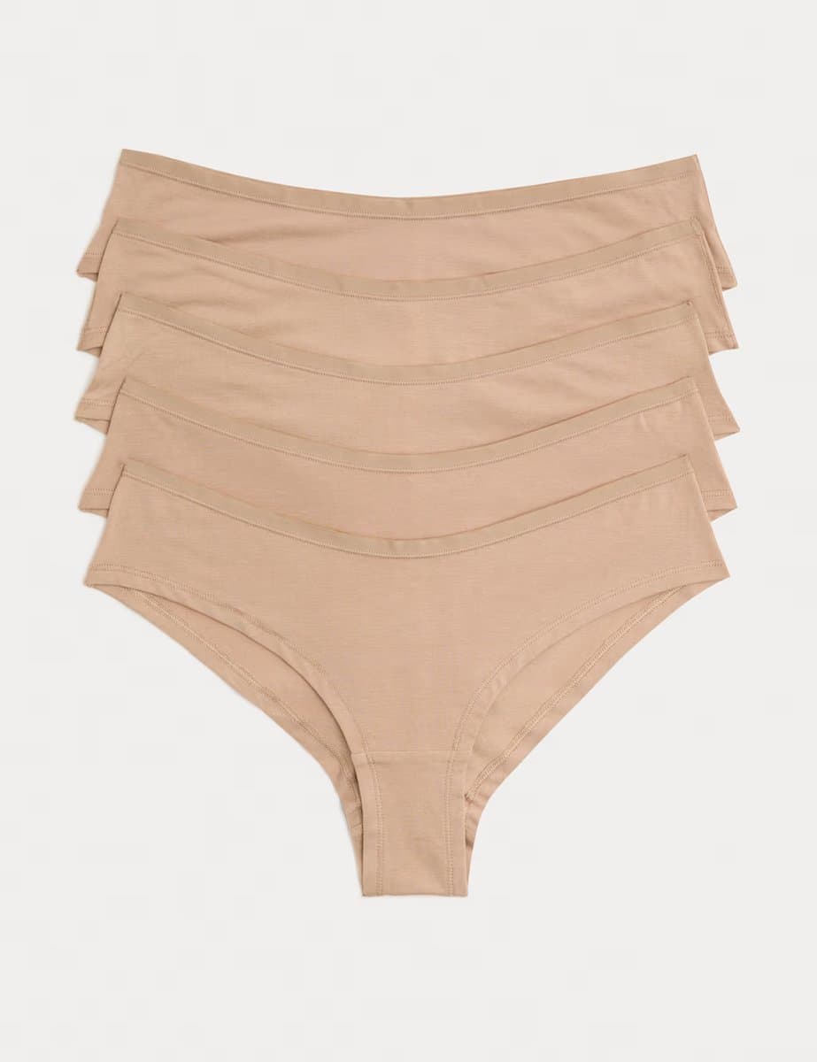 Marks & Spencer M&S 5 Pack Cotton Modal Hipster Knickers Rose Quartz